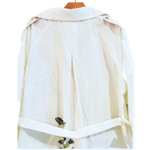 ANTHROPOLOGIE Tropical Printed Oversized Trench Coat Spring Unique Size M NEW - Picture 9 of 15